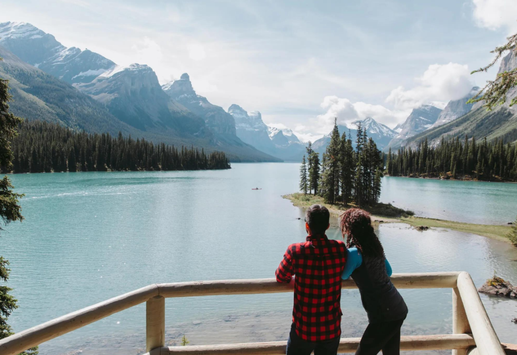 Spirit Island Canada viewed from Maligne Lake