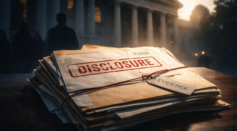 Sealed legal files outside a courthouse symbolising the Epstein document release.