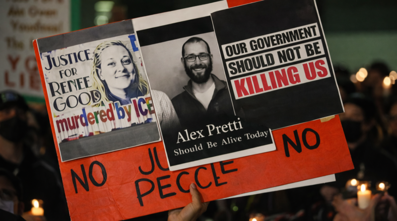 Candlelight vigil in Minneapolis at night
