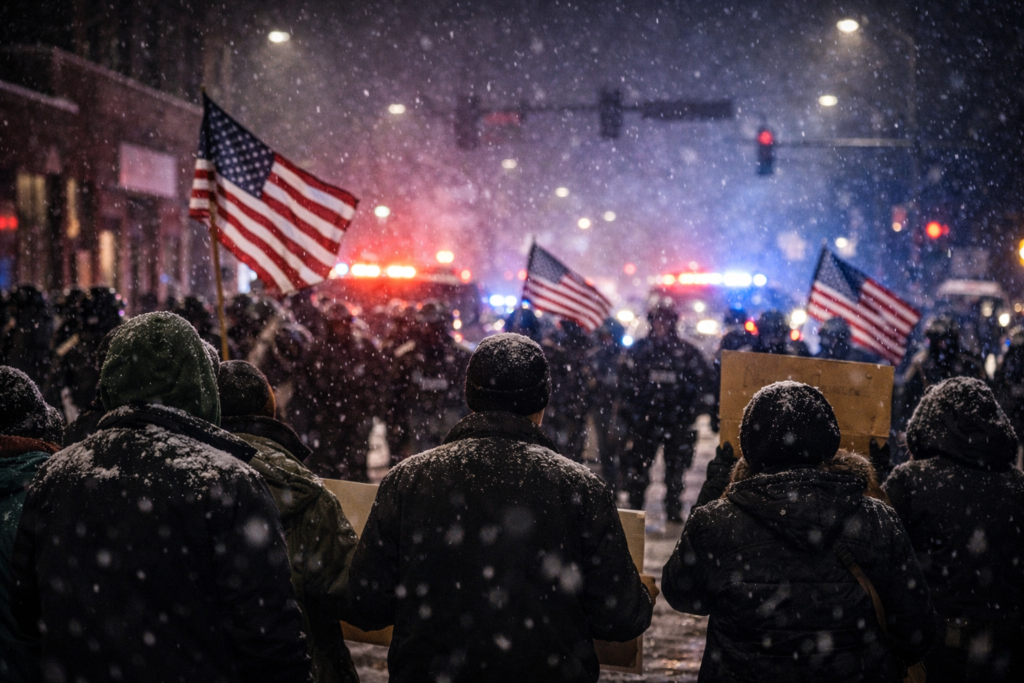Protesters gather in Minneapolis after fatal immigration operation by federal agents