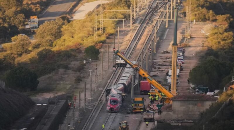 Emergency services at the scene of the Adamuz high-speed train crash in Spain