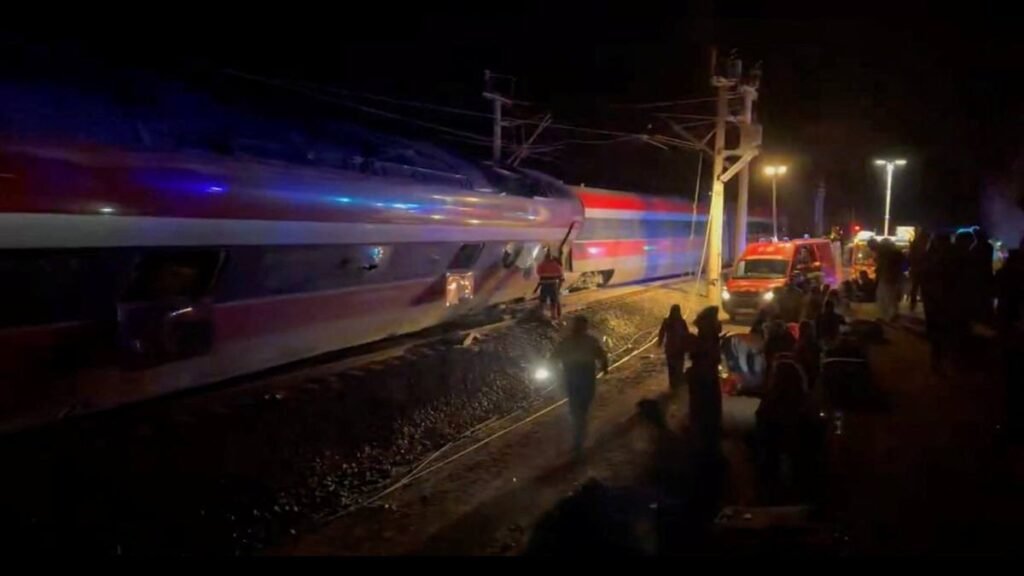 Spain high-speed train crash near Adamuz in Córdoba as emergency crews respond at night