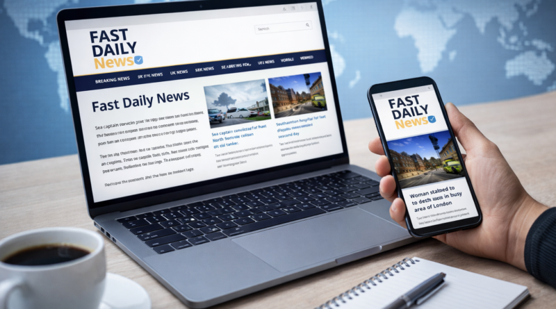 Fast Daily News independent online news website displayed on laptop and smartphone