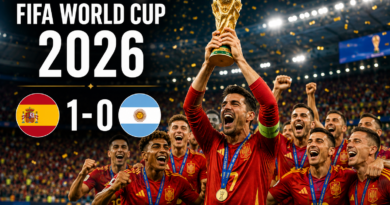 Spain celebrates a 1-0 victory over Argentina in the FIFA World Cup 2026 final